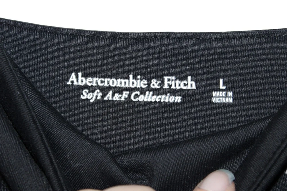 Abercrombie & Fitch Womens Sleeveless Solid Wide Strap Bodysuit Large Black - Picture 2 of 8